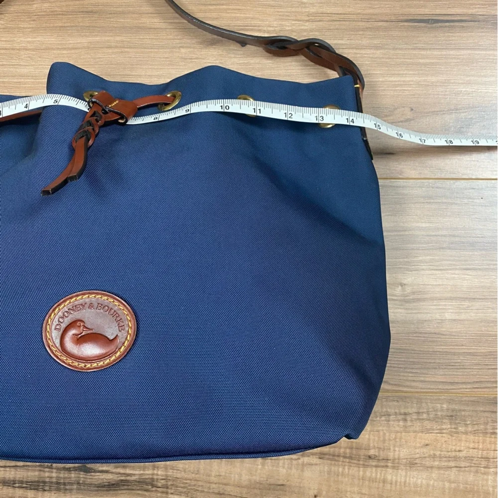 Dooney & Bourke Canvas Drawstring Bucket Bag Color Navy - Picture 11 of 12